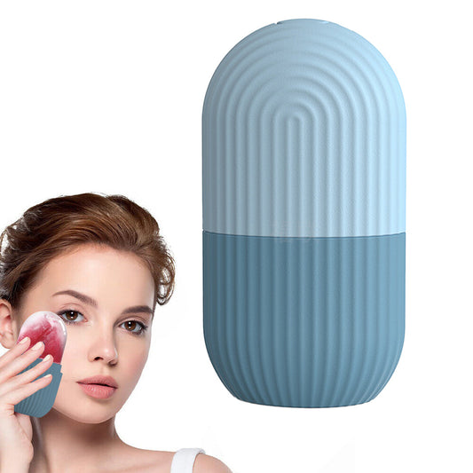 Reusable Ice Facial Roller Silicone Anti Wrinkle Face Massager Eye Facial Beauty Skin Care Tool Blue