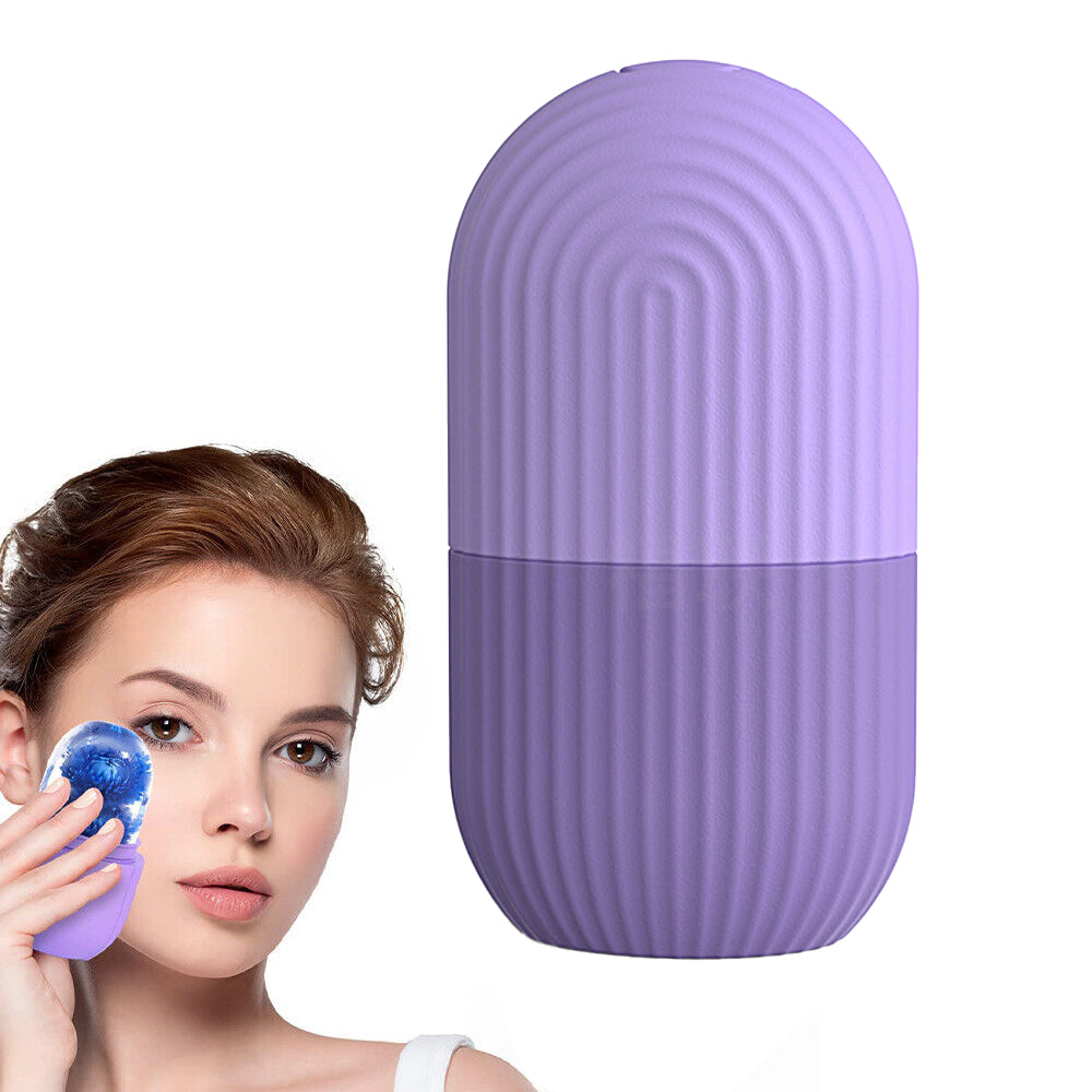 Reusable Ice Facial Roller Silicone Anti Wrinkle Face Massager Eye Facial Beauty Skin Care Tool Purple