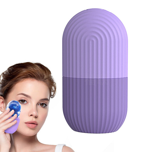 Reusable Ice Facial Roller Silicone Anti Wrinkle Face Massager Eye Facial Beauty Skin Care Tool Purple