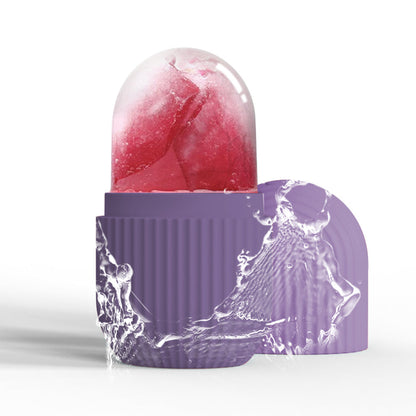 Reusable Ice Facial Roller Silicone Anti Wrinkle Face Massager Eye Facial Beauty Skin Care Tool Purple