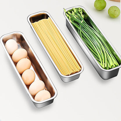 4-Piece Stainless Steel Food Storage Container Set for Refrigerator (with Lid)