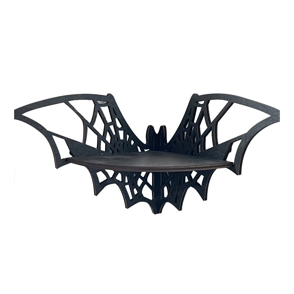 2Pcs Wall Corner Shelf Wooden Floating Display Shelf - Butterfly and Bat Style