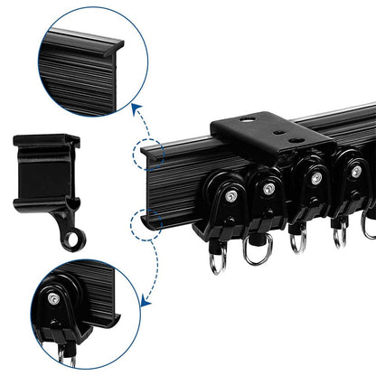 5M Bendable Flexible Window Curtain Track Rail Wall Ceiling Mount Black