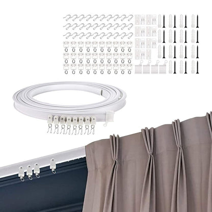 5M Bendable Flexible Window Curtain Track Rail Wall Ceiling Mount White