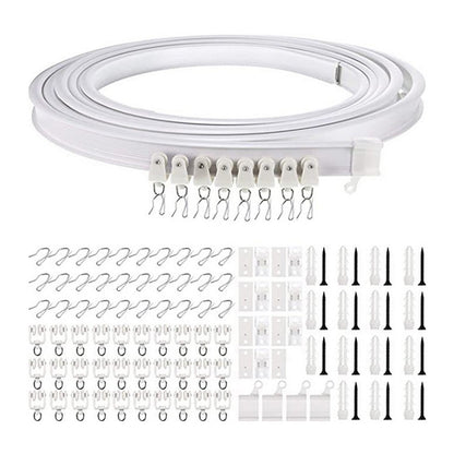 5M Bendable Flexible Window Curtain Track Rail Wall Ceiling Mount White