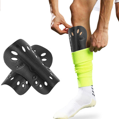 Pair of Soccer Shin Guards Breathable Calf Protective Gear for Adults Black