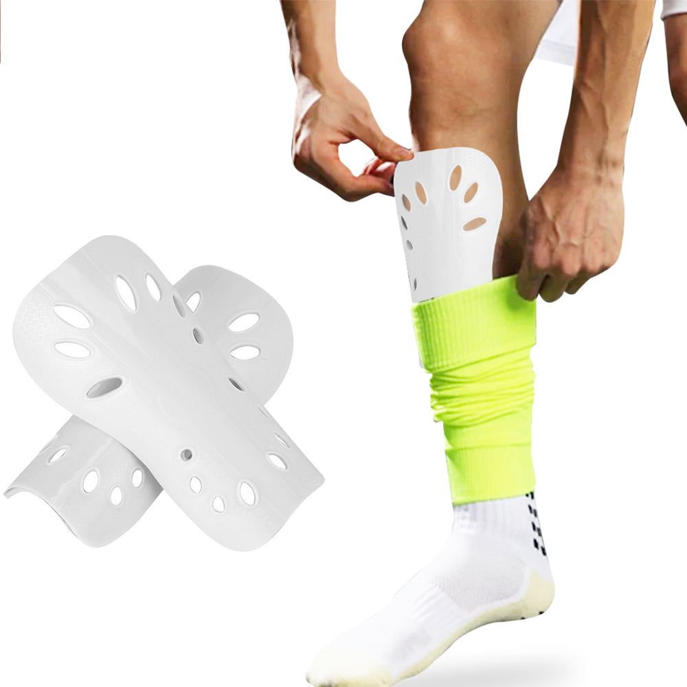 Pair of Soccer Shin Guards Breathable Calf Protective Gear for Adults White