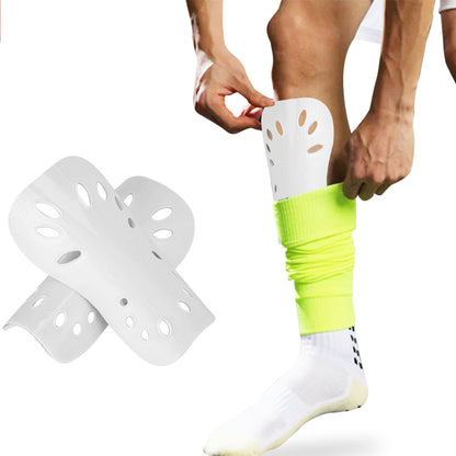 Pair of Soccer Shin Guards Breathable Calf Protective Gear for Adults White