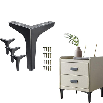 Set of 4Pcs Furniture Legs Metal Feet Triangle Feet Replacement Cabinet Dresser Legs Black