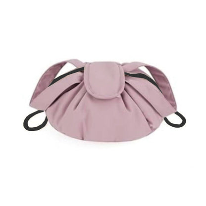Travel Barrel Drawstring Makeup Bag Cosmetic Bag Toiletry Organizer Pink