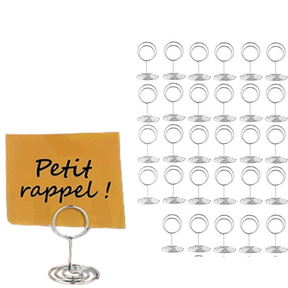 30Pcs Set Table Number Holders Place Card Name Menu Clips Table Sign Holders for Wedding Party Silver