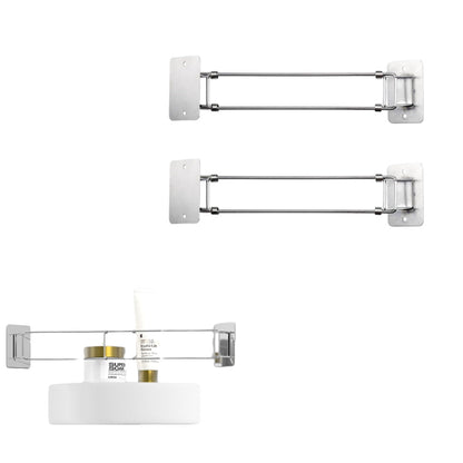 2Pcs Adjustable RV Shower Corner Storage Rack Stainless Steel Rod for Corner Shelves in Camper