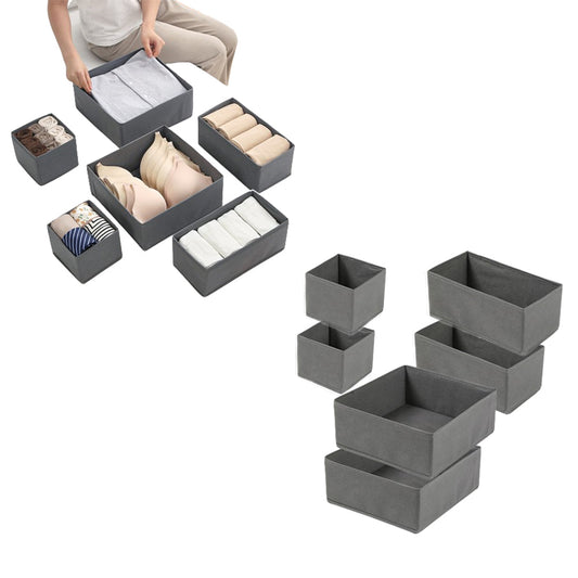6 Pcs Set Foldable Drawer Organizers for Clothes Underwear Socks