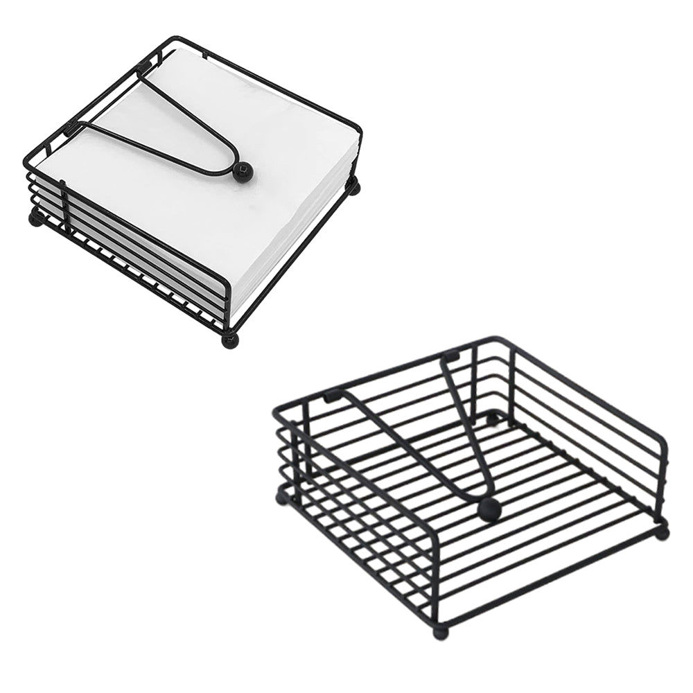 2Pcs Square Paper Napkin Holder for Table Flat Napkin Holder with Weighted Arm