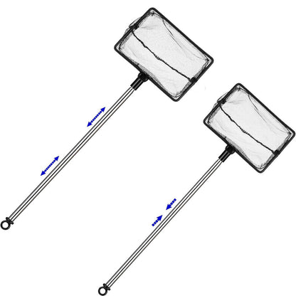 Telescopic Aquarium Fish Nets Rectangle Frame Nylon Tank Scoop