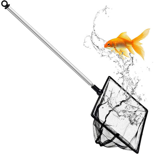 Telescopic Aquarium Fish Nets Rectangle Frame Nylon Tank Scoop