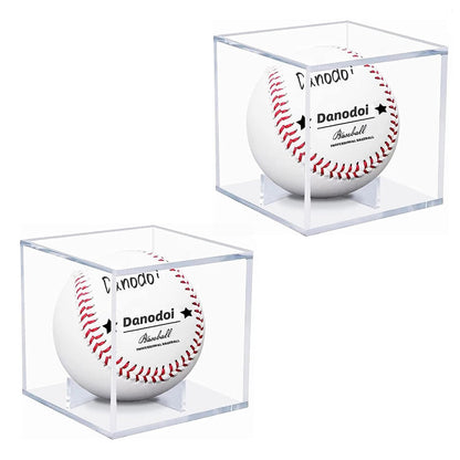 2Pcs Clear Baseball Display Case Cube Shape Acrylic Baseball Storage Box