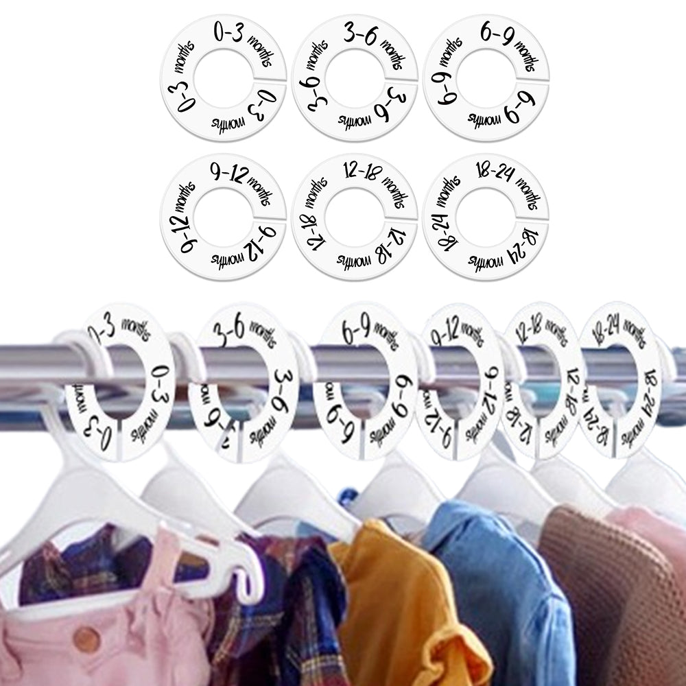 6Pcs Closet Dividers Unisex Clothes Size Age Dividers Closet Wardrobe Clothing Organizer
