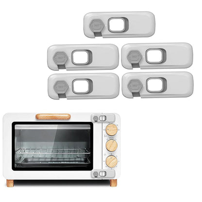 5Pcs Kid Proof Refrigerator Lock Freezer Door Security Lock for Fridge Cabinets Light Grey