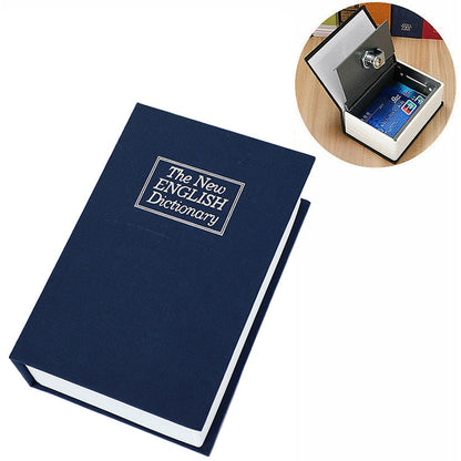 Dictionary Book Secret Money Case  Key Lock Jewellery Security Box  Navy