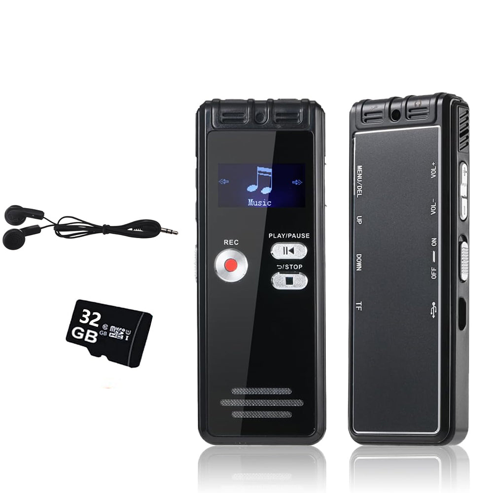 Digital Voice Activated Recorder with 32G TF Card Playback Audio Recording Device