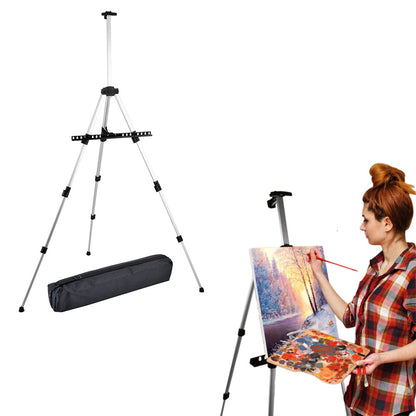 168cm Adjustable Art Painting Easel Stand Aluminum Metal Tripod for for Table-Top Floor Drawing and Displaying