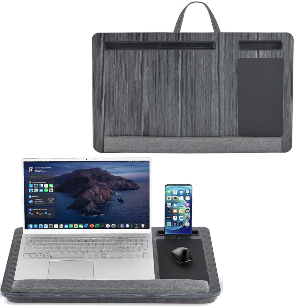 Laptop Desk with Built in Mouse Pad Wrist Pad Laptop Stand with Tablet/Phone Holder Black