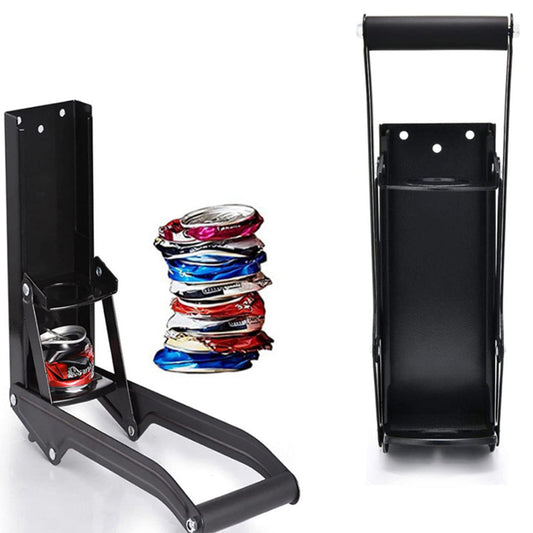 Wall Mounted Can Crusher with Can Opener for 8-16 Oz Can Hand-Held Can Flattener Recycling Tool