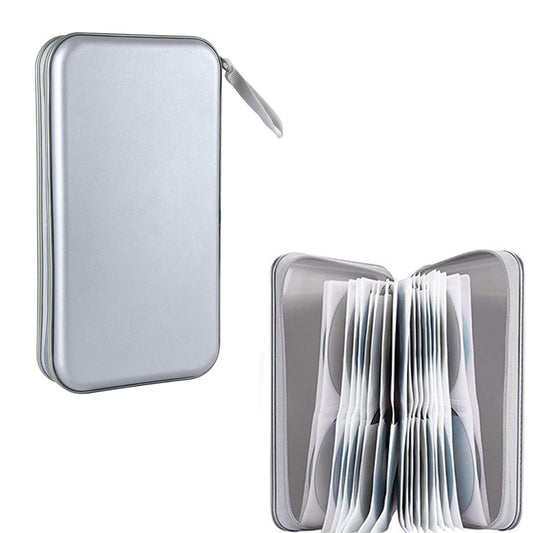 80 Capacity CD Case Holder DVD Disc Storage Binder Wallet for Car Home Office Grey
