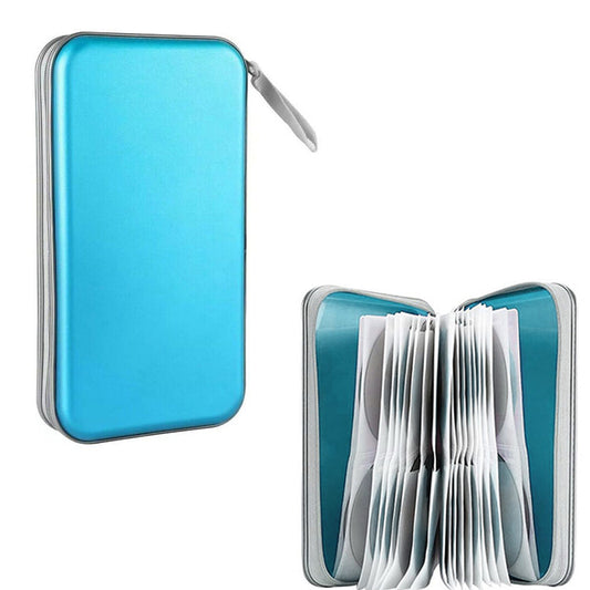 80 Capacity CD Case Holder DVD Disc Storage Binder Wallet for Car Home Office Blue