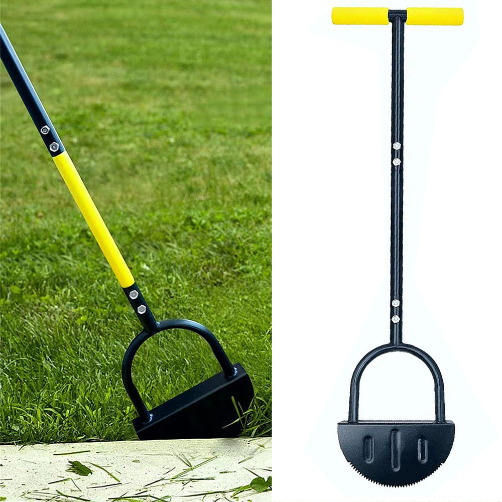 Ergonomic Manual Lawn Edger Half Moon Saw-Tooth Edger for Cleaning Edges Along Sidewalks Garden Beds