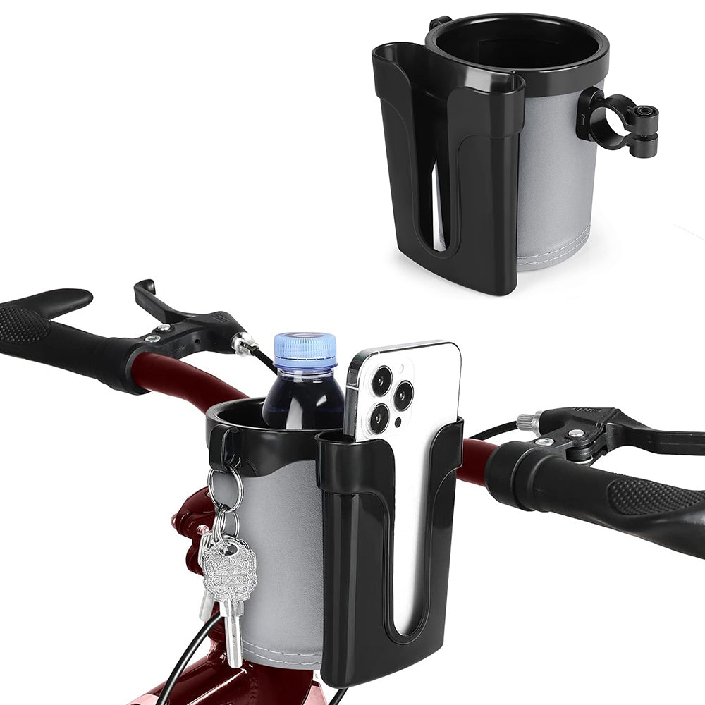 3-in-1 Bike Cup Holder with Cell Phone Keys Holder Water Bottle Holder for Bicycles Grey