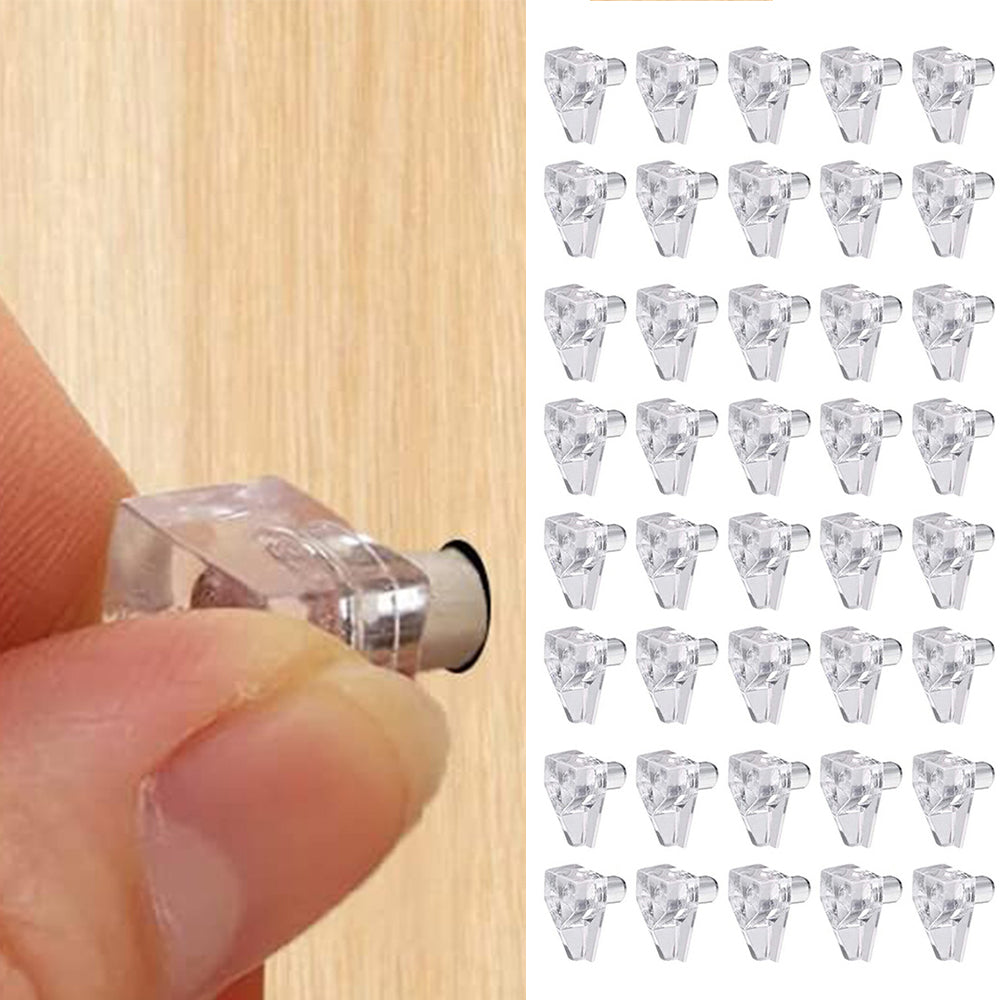 100Pcs Clear Shelf Support Peg Cabinet Support Pins for Kitchen Furniture Shelves