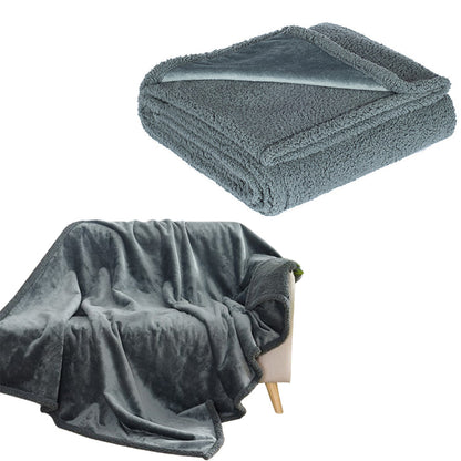 Reversible Pet Blanket Liquid Pee Proof Dog Blanket for Sofa Bed Couch Furniture Protector Cover Grey