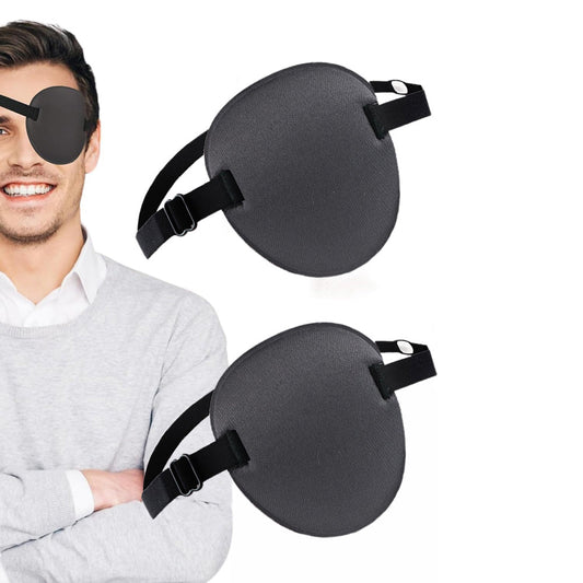 2Pcs Set Eye Patch Adjustable Single Eye Mask for Left or Right Eye Grey