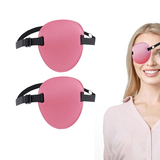 2Pcs Set Eye Patch Adjustable Single Eye Mask for Left or Right Eye Pink