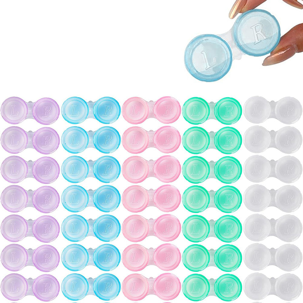 50 Pcs Set Leak-proof Contact Lens Cases Multiple Color Contact Cases for Home and Travel