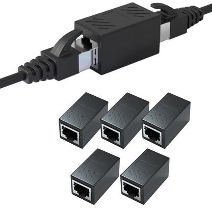 5Pcs RJ45 Coupler Ethernet Cable Extender Connector for PC Router