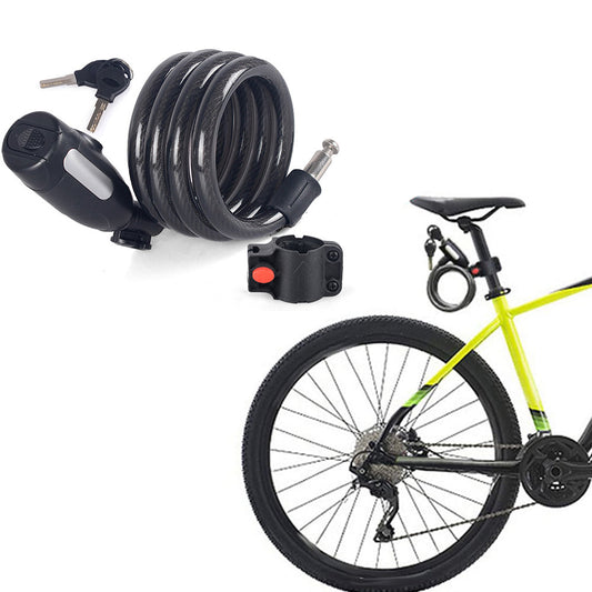 Anti-Theft Bike Cable Lock with 2pcs Keys for Bicycles E-Bikes