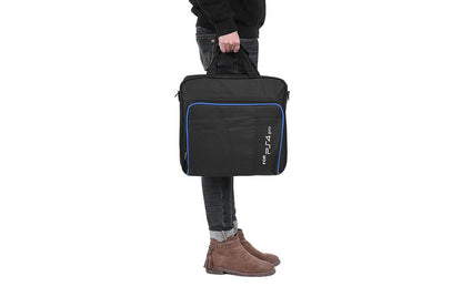 Carrying Bag for PS4 Pro Travel Storage Carry Case Game Case Playstation Shoulder Bag Handbag for Console and Accessories-Black with logo