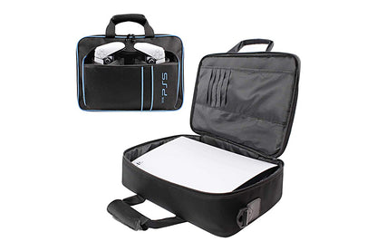 PS5 Carrying Case Travel Bag for Playstation 5 Console Digital Edition Controllers PS5 Shoulder Bag Game Console Case Backpack-Blue