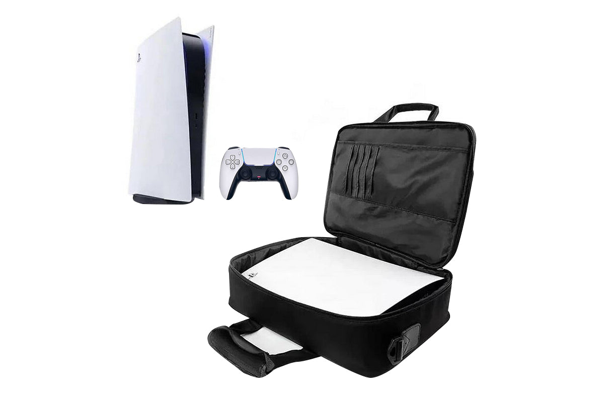 PS5 Carrying Case Travel Bag for Playstation 5 Console Digital Edition Controllers PS5 Shoulder Bag Game Console Case Backpack-Black