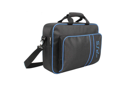 PS5 Carrying Case Travel Bag for Playstation 5 Console Digital Edition Controllers PS5 Shoulder Bag Game Console Case Backpack-Blue