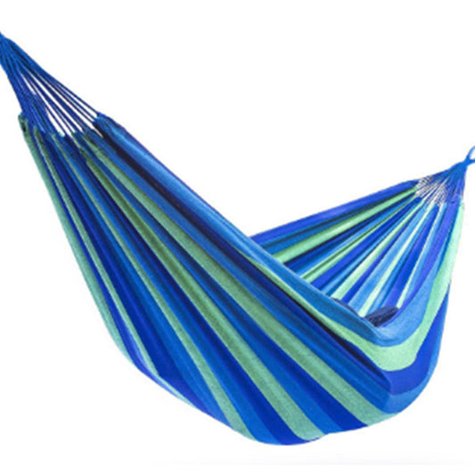 190 x 150cm Blue Striped Hanging Hammock Swing Two People Swing Heavy Duty Camping Hammock
