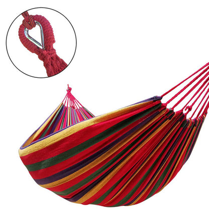 190 x 150cm Red Striped Hanging Hammock Swing Two People Swing Heavy Duty Camping Hammock