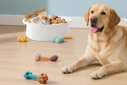 Gift Basket With Gift Bag And Ribbons Woven Storage Basket With Handle-White