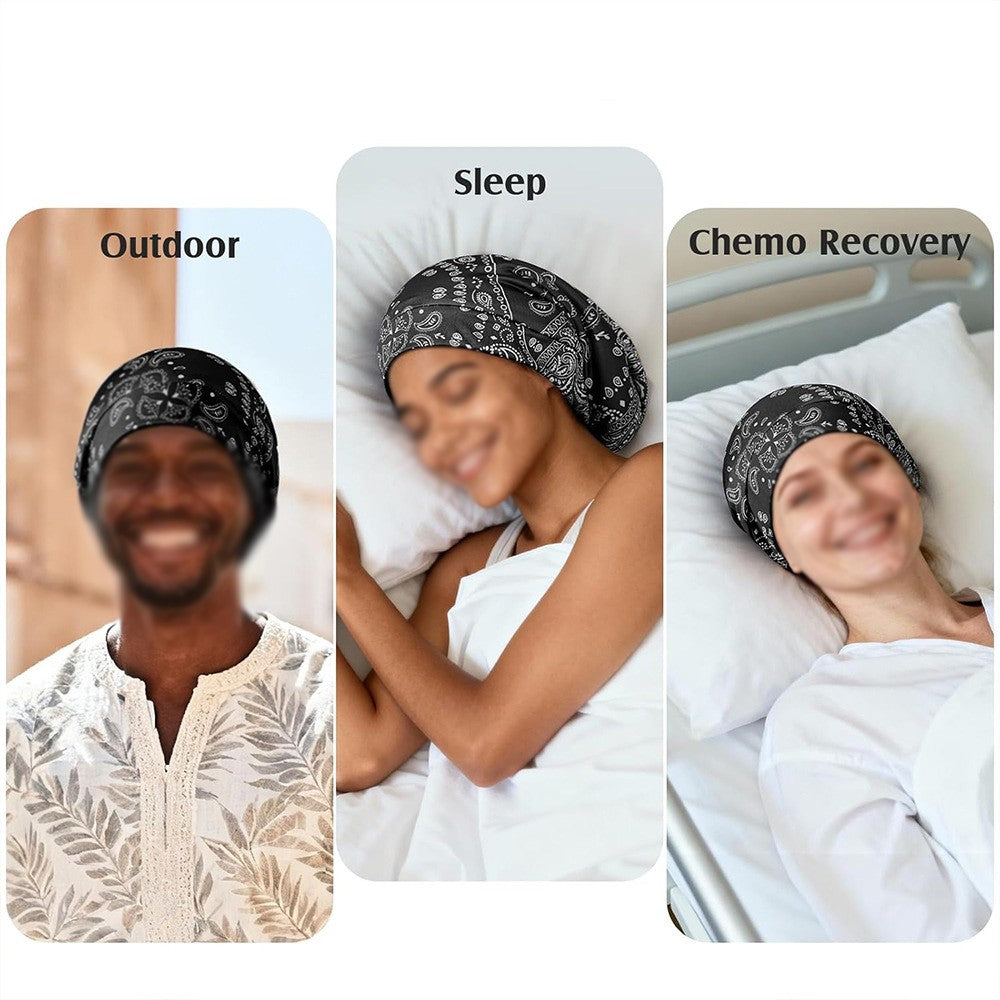 Hair Bonnet for Sleeping Women with Adjustable Strap for Curly Short Long Hair