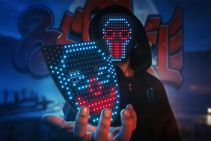 LED Light Up Mask with Gesture Sensing 50 Patterns Changing Halloween Party Props