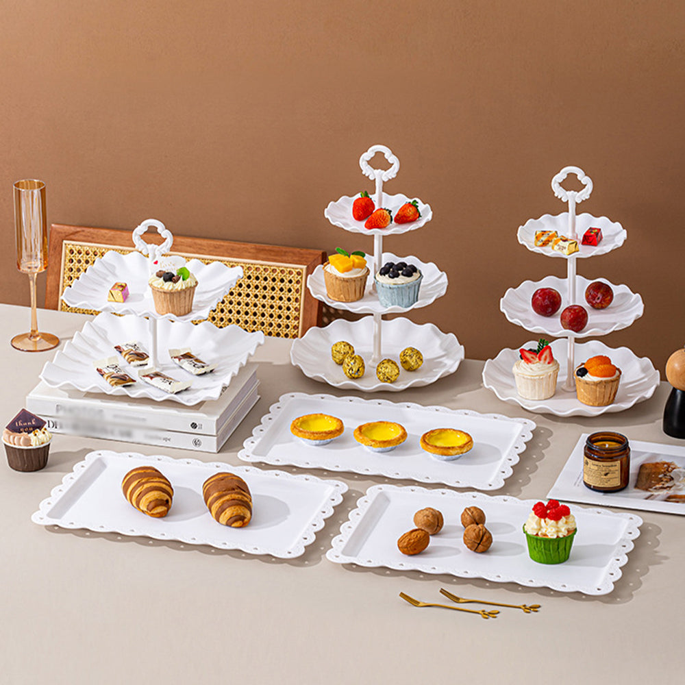 Cake Stand Set with 6 Tiered Cupcake Stands and 4 Square Trays
