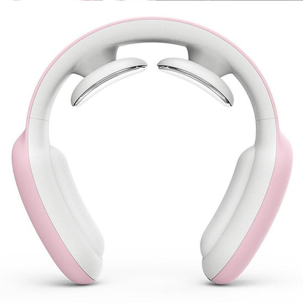 Electric Neck Massager with Heat Intelligent Electric Pulse Massager for Neck Pain Relief -Pink